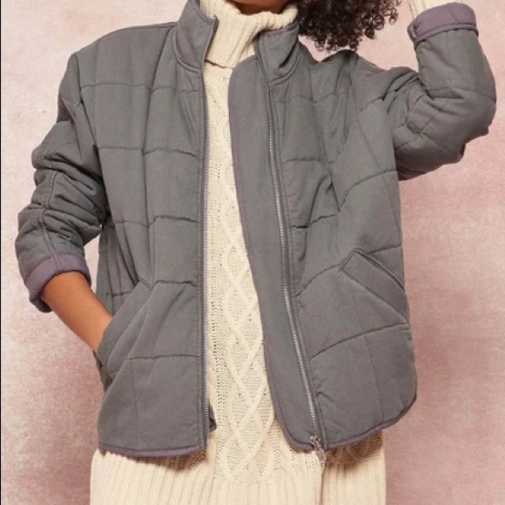 Promesa zip up quilted bomber jacket
